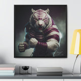 Grey & Maroon Tiger ... Reimagined, Canvas Artwork